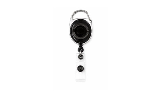 Black Carabiner Badge Reel
