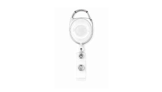 White Carabiner Badge Reel
