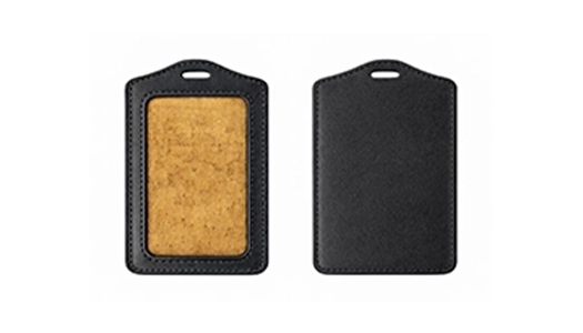 One Pocket Black Leather Holder