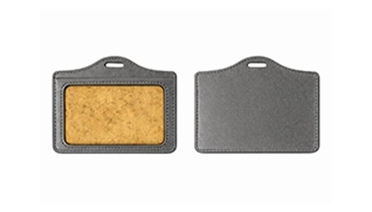 One Pocket Grey Leather Holder (Horizontal)