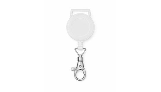 White Badge Reel with Lobster Clip