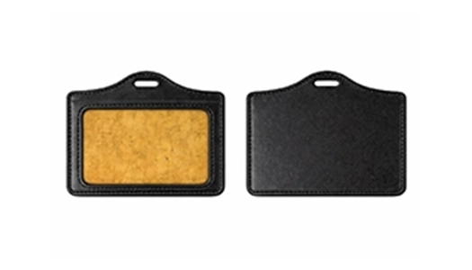 One Pocket Black Leather Holder (Horizontal)